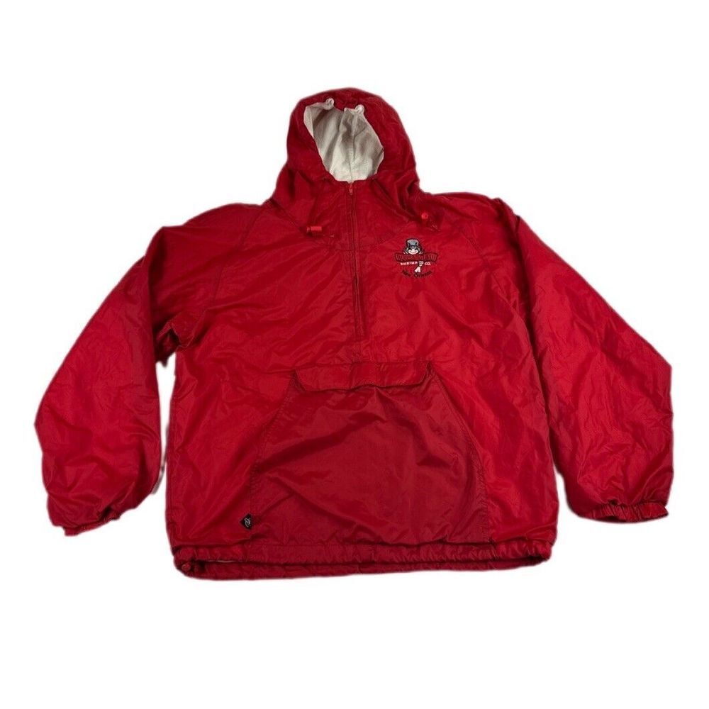 Charles River Bubba Gump Shrimp 1/2 Zip Jacket Mens M Red Lined Windbreaker Coat